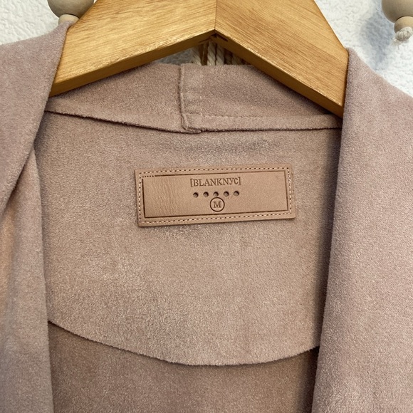 BLANK NYC micro suede moto jacket lightweight blush pink soft biker chic medium - Picture 14 of 15